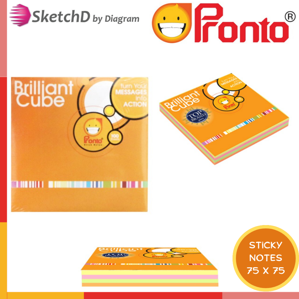 

Memo Tempel 4 warna Pronto Sticky Notes Brilliant Cube 75 x 75