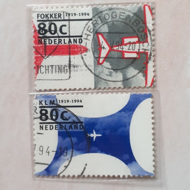 

Perangko Belanda 75th Anniversary of Dutch Aviation - 1994 Tahun 1994 set 2pcs