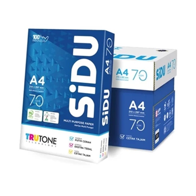 

(1RIM=500Lbr) Kertas Print / Fotocopy Kertas HVS A4 (SIDU A4 70gr)