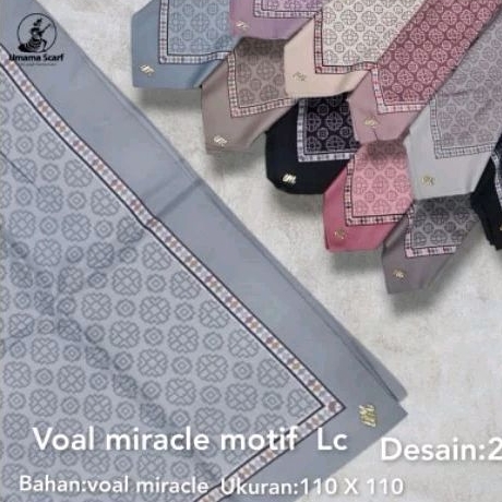 Umama Voal Miracle Metal Logo Bebas Pilih Warna Motif