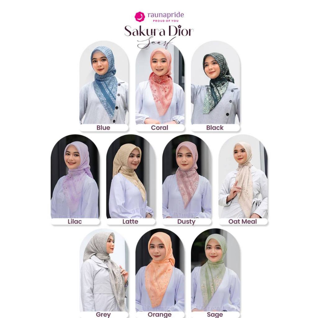 Raunapride - Hijab Segiempat - Sakura Dior Scarf