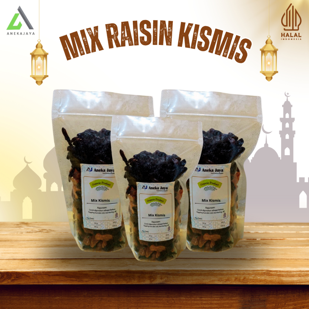 

kismis campur hitam dan kuning mix golden and black raisin 100 Gram