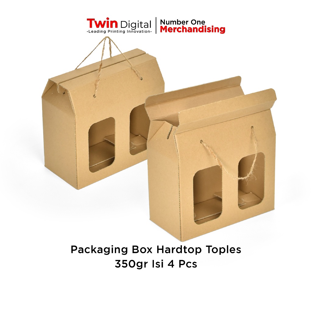 Twindigital Packaging Box Kardus Toples 350gr Isi 4 Pcs / Dus Gabe / Box Kue Kering - Box Hardtop Co