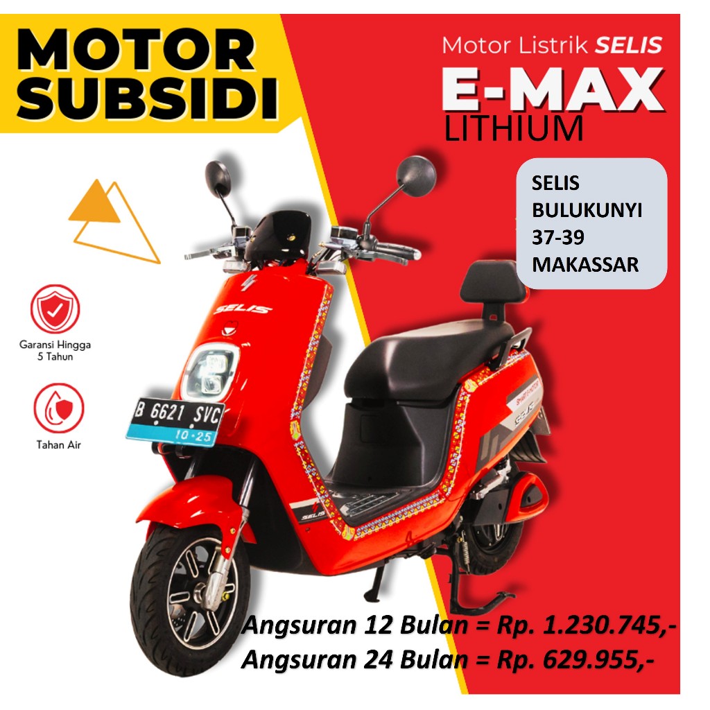 EMAX LITHIUM MOTOR LISTRIK SUBSIDI SELIS MAKASSAR