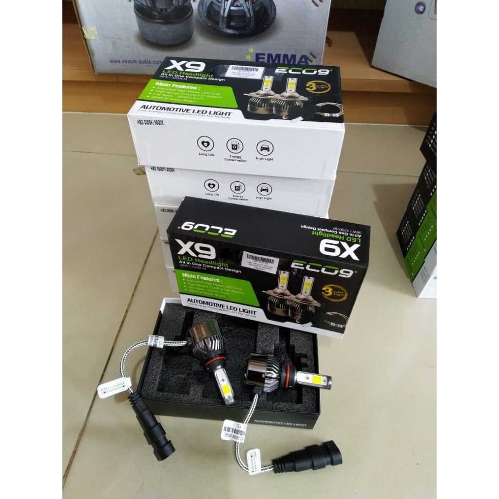 LAMPU LED MOBIL HB3 ECO X9 KOMBINASI 3 WARNA 9LUMINOS LAMPU LED  MOBIL