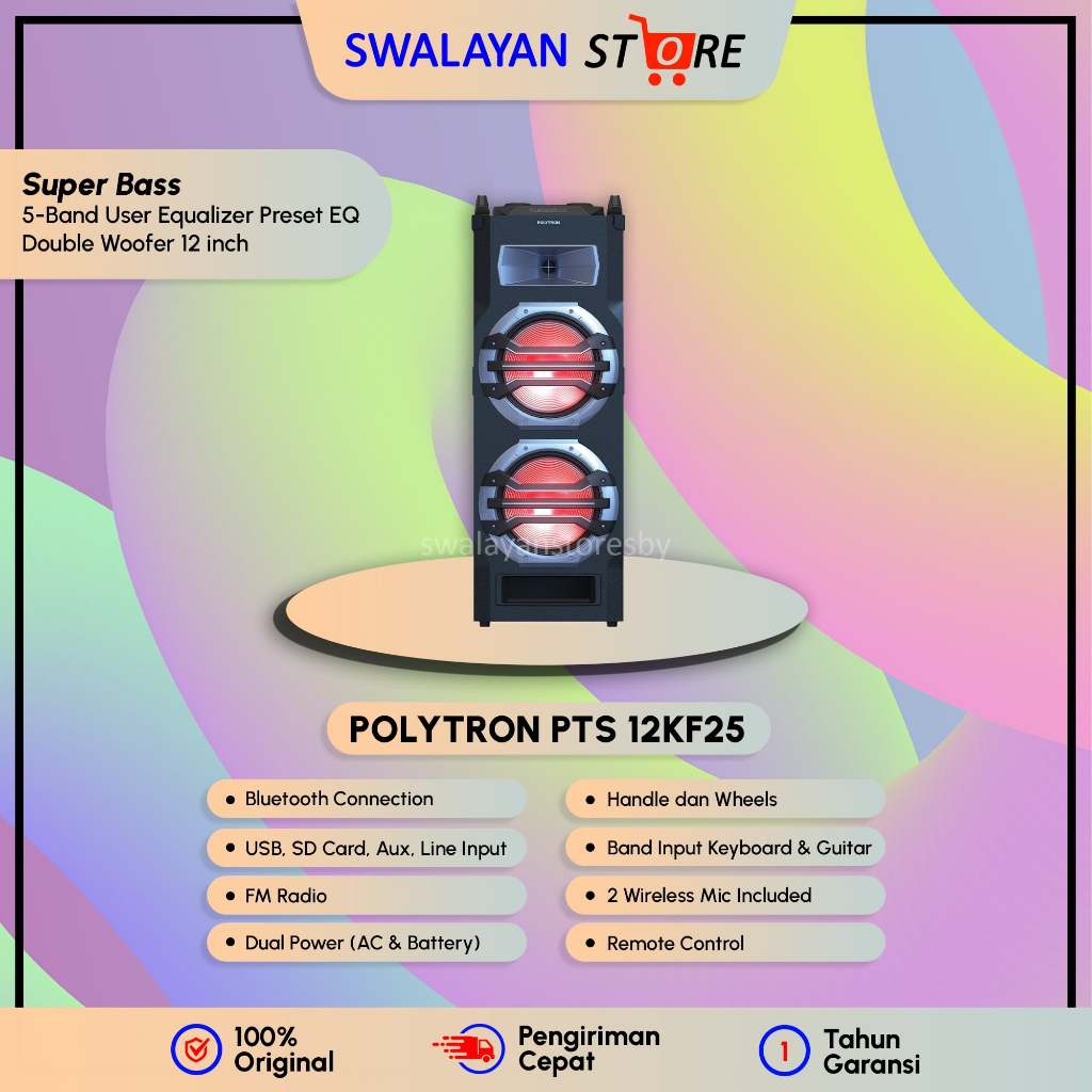 ORIGINAL  Speaker POLYTRON Portable PTS 12KF25 Bonus Mic