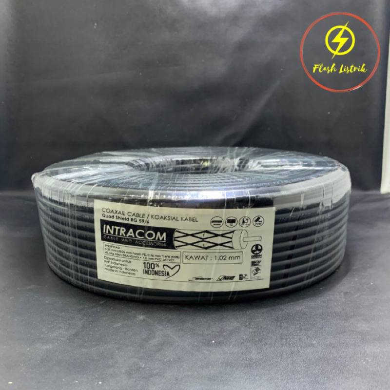 [Intracom] Kabel Antena TV Intracom 100m Kabel Hitam Antena TV