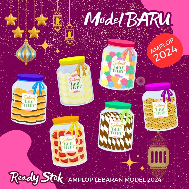 

Amplop Lebaran 2024 Unik Model Toples Kue print 2 sisi
