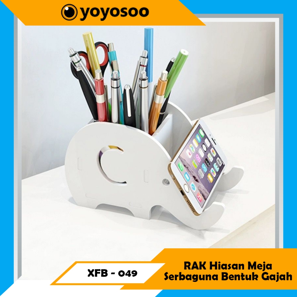 

Gajah Stationary Box White Color Tempat Alat Tulis Estetik - YOYOSOO