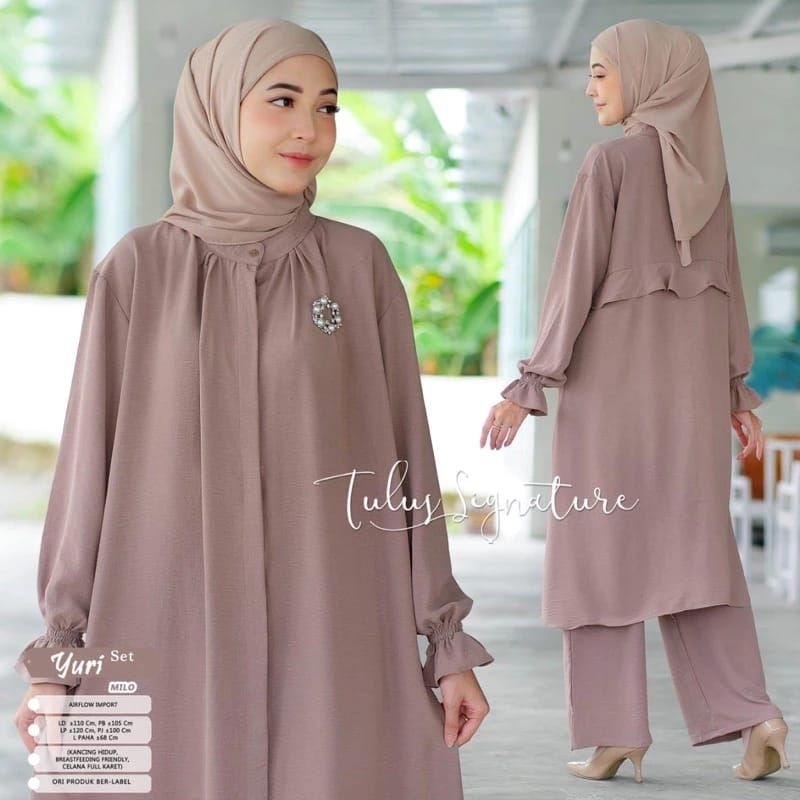 YURI SET LONG TUNIK CRINKLE AIRFLOW