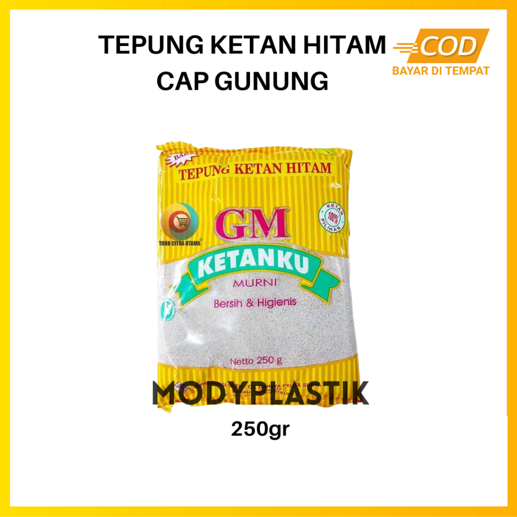 

Tepung Ketan Hitam merk "Ketanku" Cap Gunung 250gr