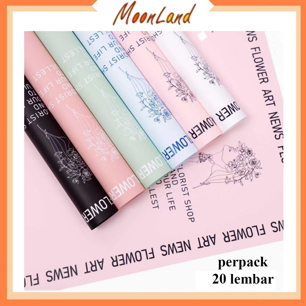 

20 Lembar Flower Wrapping Paper Kertas Buket Bunga Kado KB6123