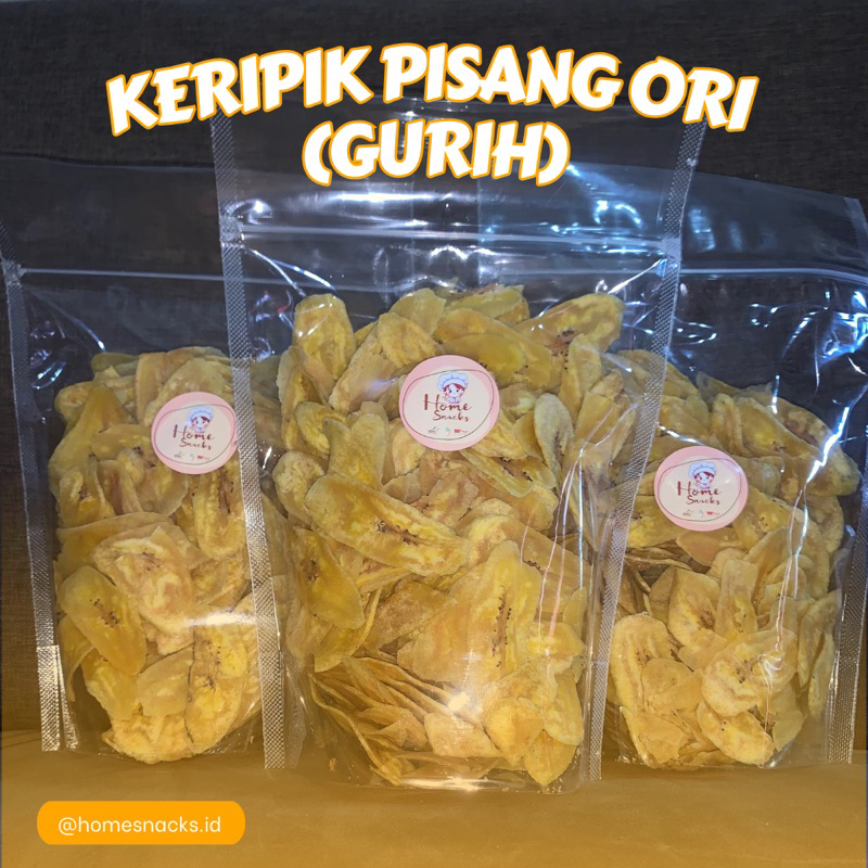 

Keripik Pisang Ori (gurih) Makanan ringan Cemilan Pisang tanduk/galek 250gram @homesnacks.id