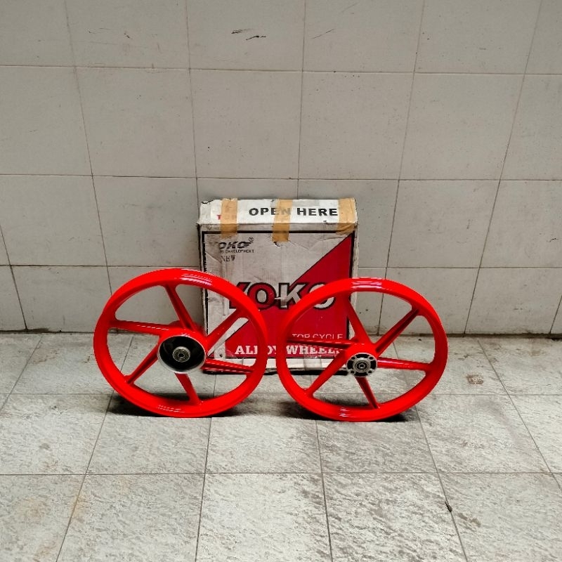 Pelk racing velk racing velg racing Shogun 125 Yoko palang 6 miring merah
