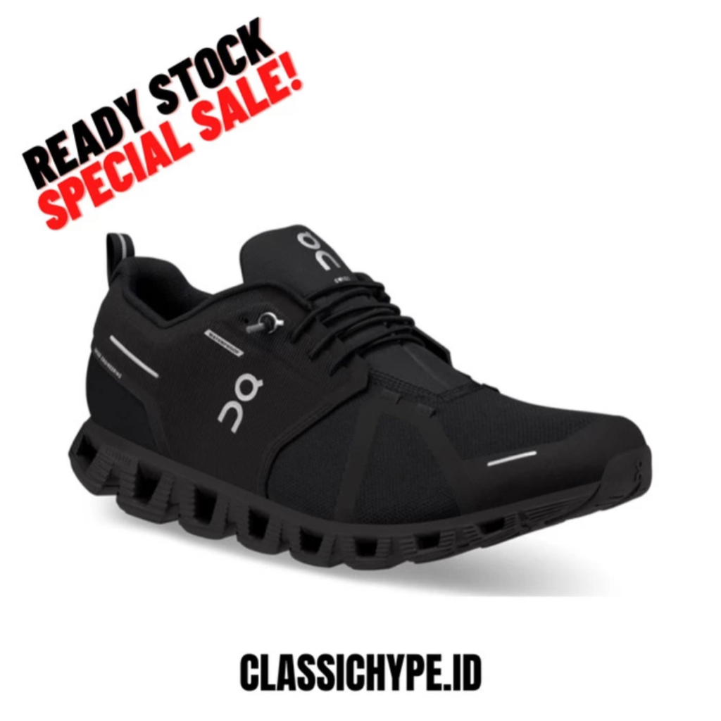 On Running Cloud 5 Waterproof All Black 100% Original