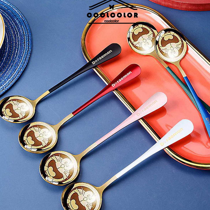 COD  Sendok Sup Gold Kartun Lucu Sendok Kuah Centong Kuah Sendok /Centong /Irus/Skimmer Gold -cl
