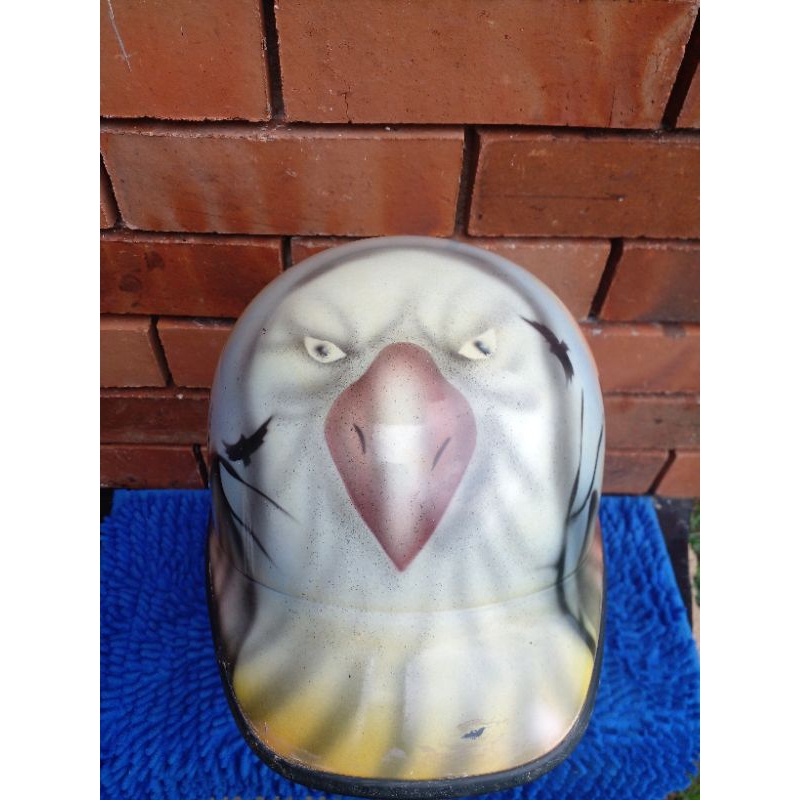 HELM CLASSIK JADUL VINTAGE MODEL HELM ASTREA GRAND AIR BRUSH BURUNG ELANG ORIGINAL NOS / BARU STOK L