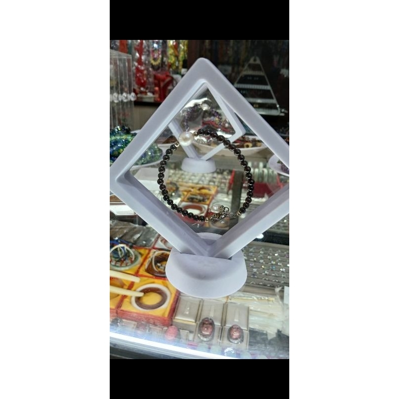 gelang natural red garned kombinasi mutiara natural