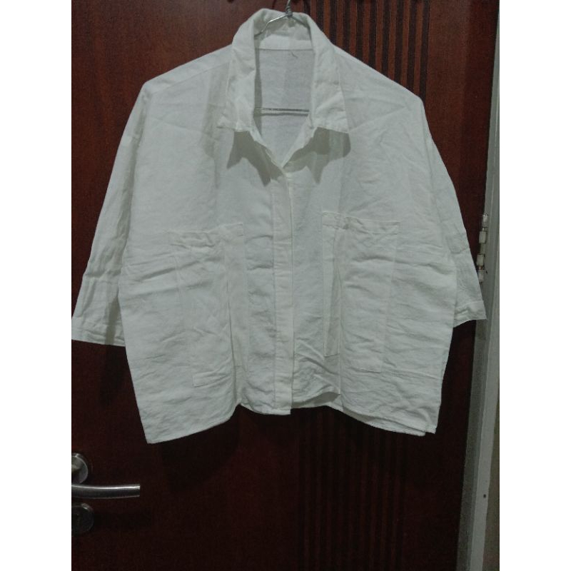 kemeja crop top big size jumbo preloved ld 120