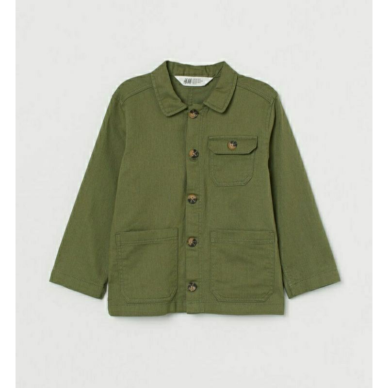H&M Twill Shirt Jacket Khaki Green size 5-6y, 6-7y, 7-8y dan 8-9y