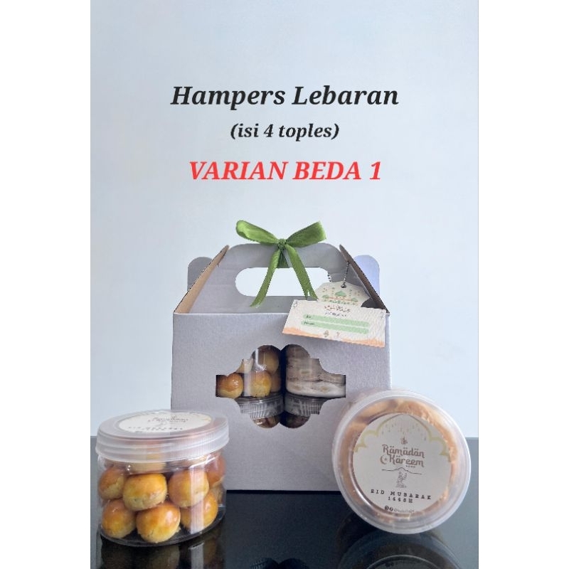 

Hampers Lebaran Kue Kering (isi 4 toples) 》 VARIAN BEDA 1