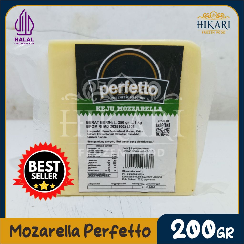 

Keju Mozzarella Perfetto 200gr / Perfetto Mozzarella Cheese 200gr - Keju perfetto Repack