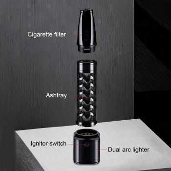 Asbak Rokok Portable Pipe Smoking Rechargeable with Lighter - HK41