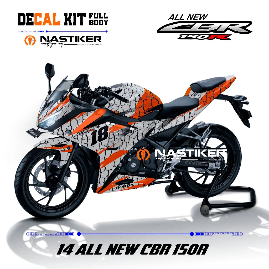 Decal CBR fulbody hologram/ striping full body CBR 150R FAIRING hologram
