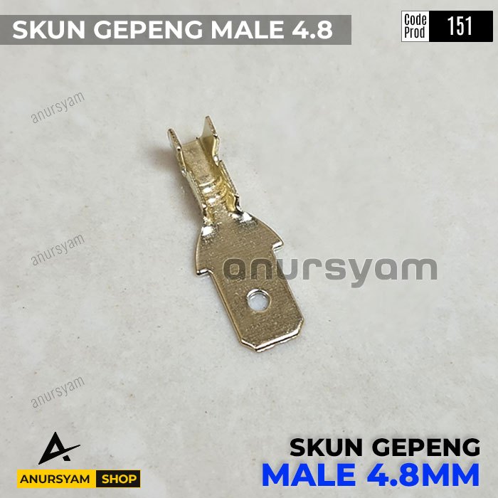 [151] Skun Gepeng 4.8 mm Terminal Skun Male Gold
