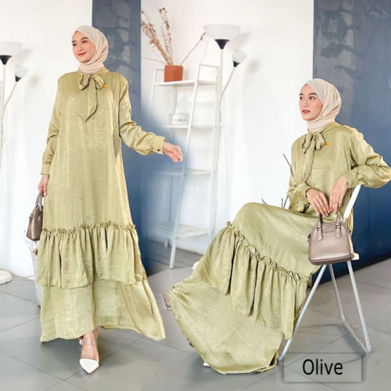 Gamis syar'i santorini rempel bawah//santorini dress//inara dress
