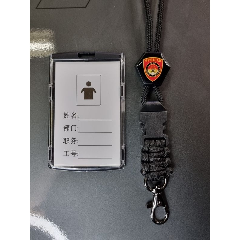 

lanyard id exagonal SPRIPIM POLRI plus cover id mika