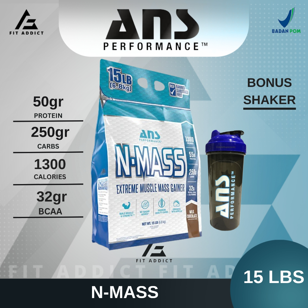 ANS NMASS N-MASS GAINER 15 LBS 15 LB 15LBS 15LB WEIGHT GAINER N MASS