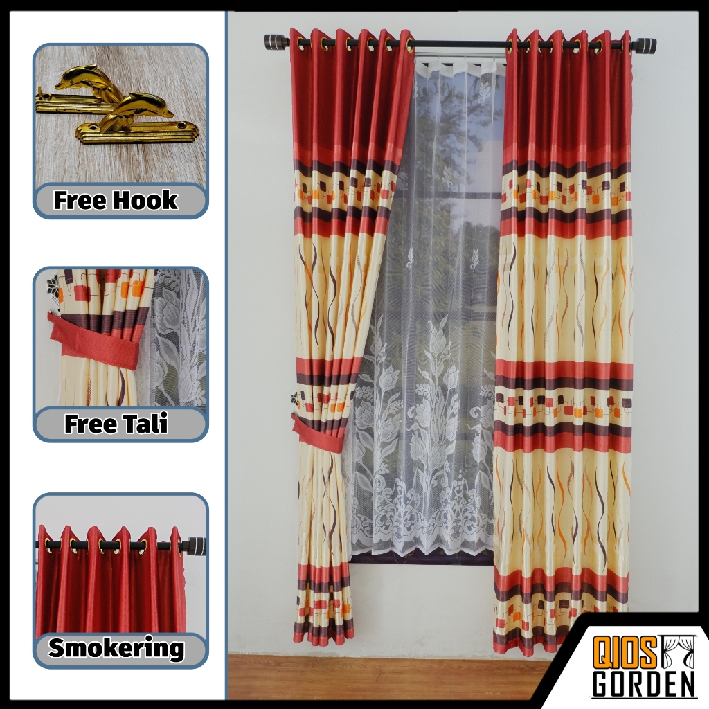 Gordeng Jendela Kamar Panjang Kain Blackout Custom