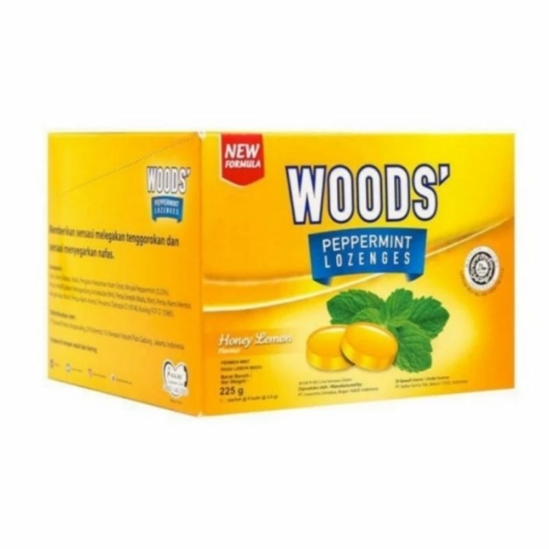 

Woods lozenges + vit C Lemon permen batuk pelega tenggorokan 1 box