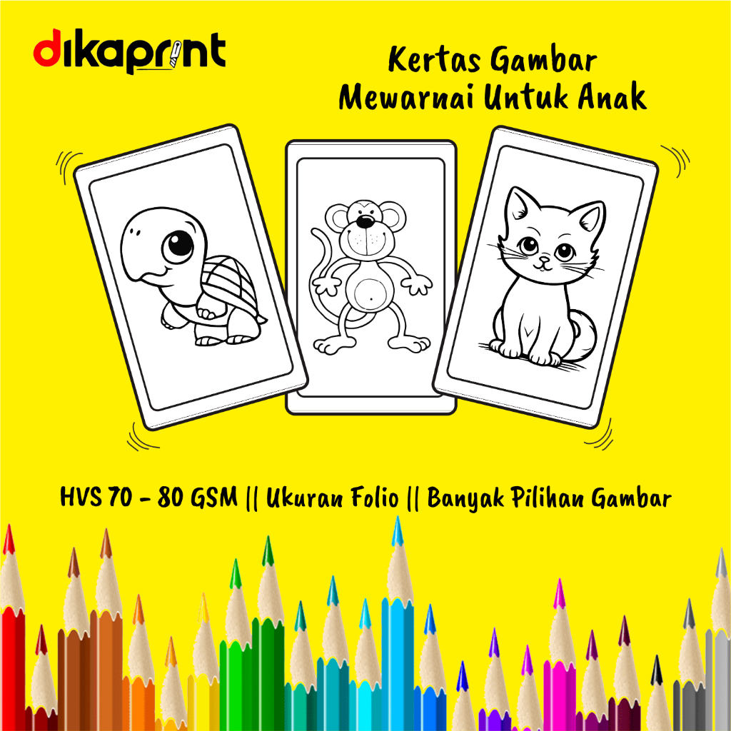 

Kertas gambar edukasi mewarna anak anak Tk SD Tema HEWAN