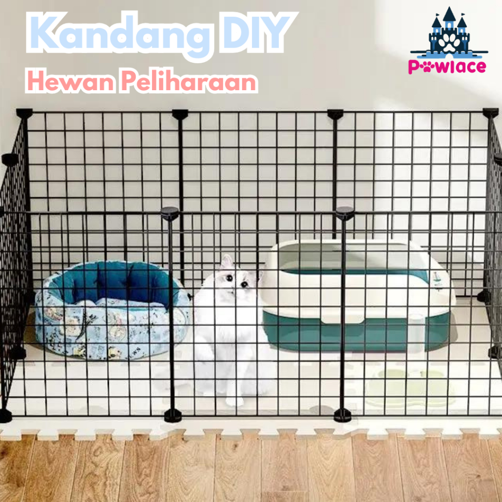 Kandang Hewan Peliharaan - Kandang Kucing Anjing Pet Cage Pagar Besi DIY - Kandang Anjing Pagar Besi