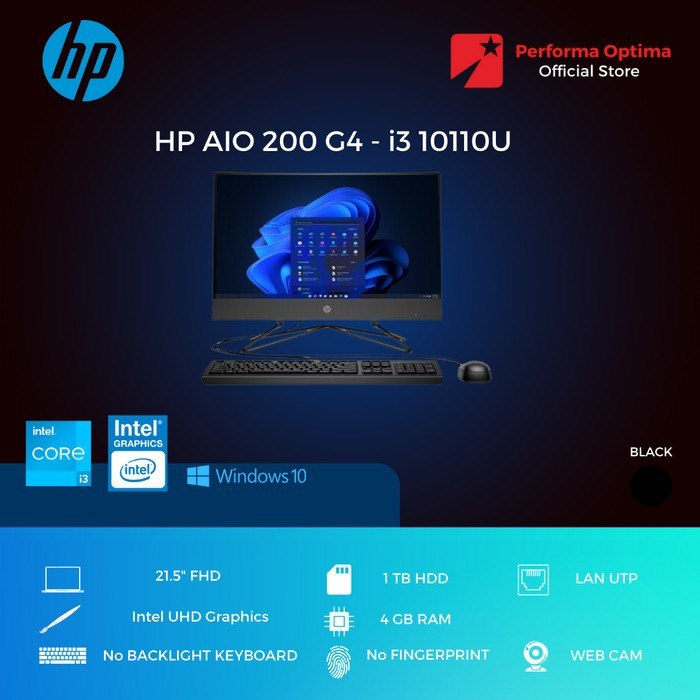PC AIO HP 200 G4 i3 10110U - 1A233PA