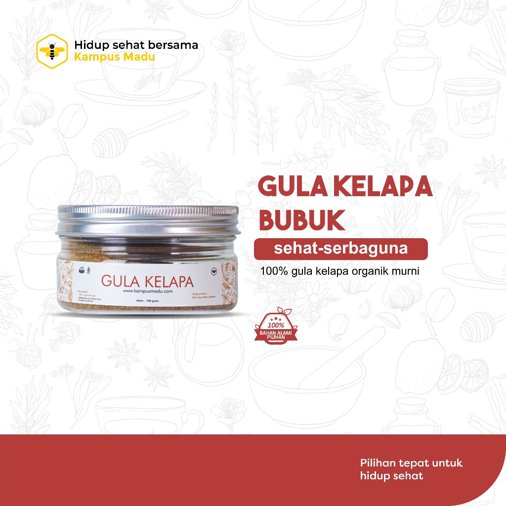 

Gula Kelapa Organik Bubuk Coconut Sugar Palem Sugar 100gr