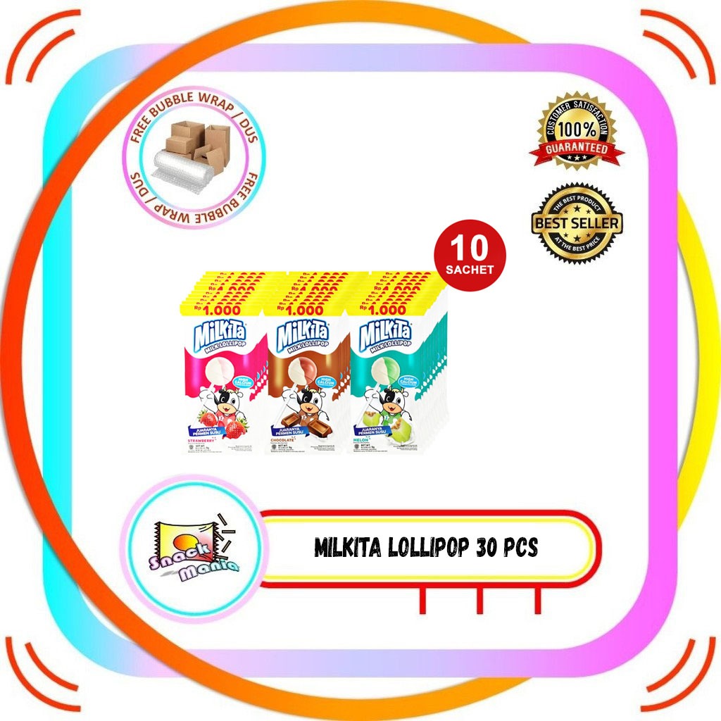 

Milkita Milk Lollipop Lolipop Permen Loli Susu 30 pcs RENTENG