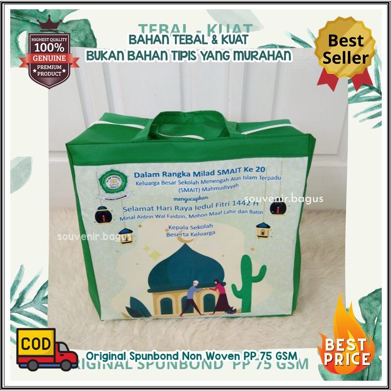 

Tas Souvenir Pomosi Custom Resleting 40x40cm sisi 20 cm