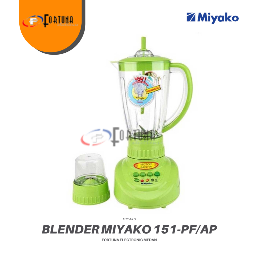 MIYAKO BLENDER PLASTIK 2 IN 1 BL-151 PF/BL151PF 1LTR GARANSI RESMI MEDAN