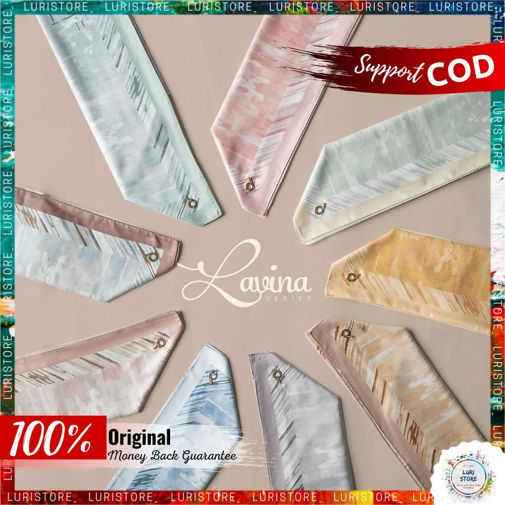 LURISTORE | DEENAY LAVINA SERIES ORIGINAL | Kerudung Segi Empat Motif Abstrak Terbaru