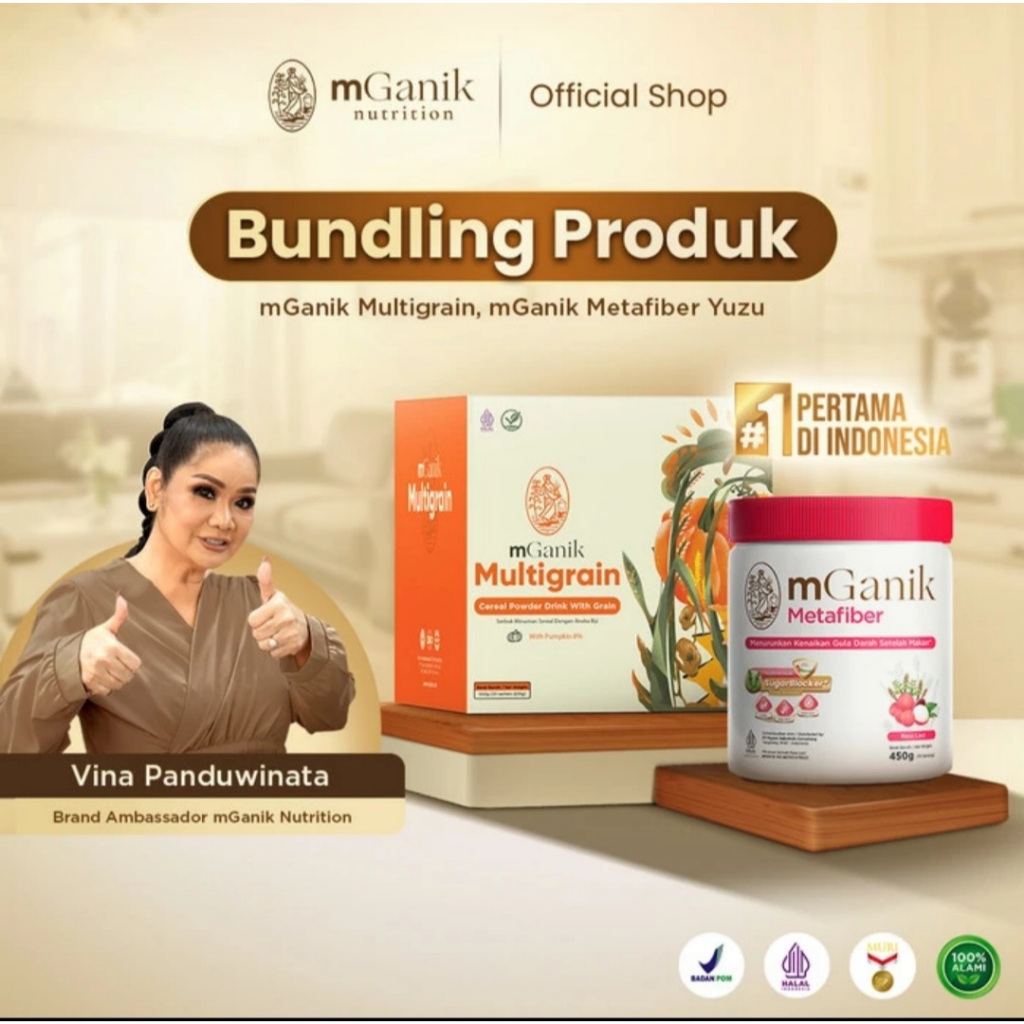 

mGanik Multigrain, Rasa Labu Kuning 500gr + Metafiber, Rasa Leci 450gr