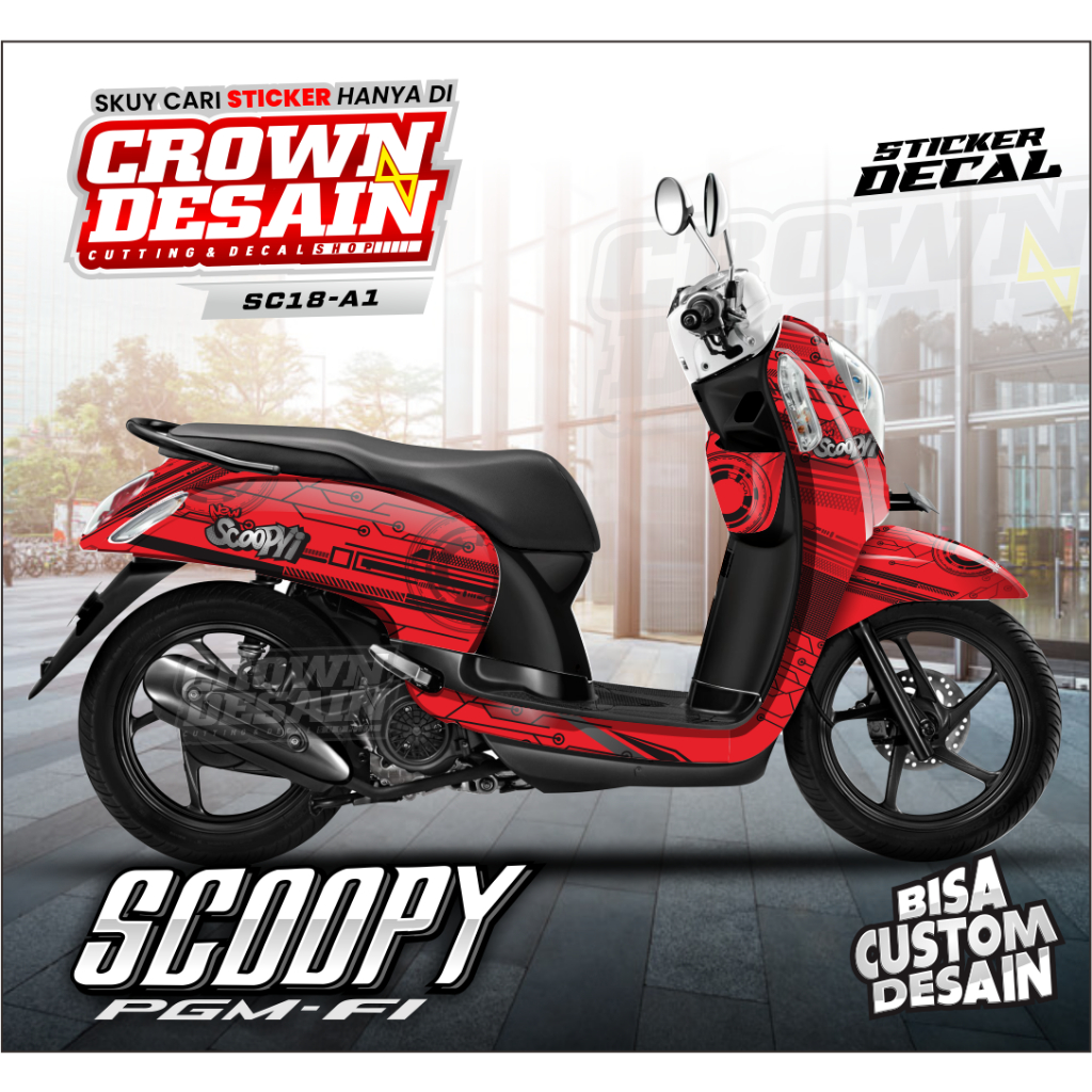 Decal Dekal Sticker SCOOPY Fi 2015 FullBody Stiker Full Block Scoopy Fi Old - MATRIXLINE