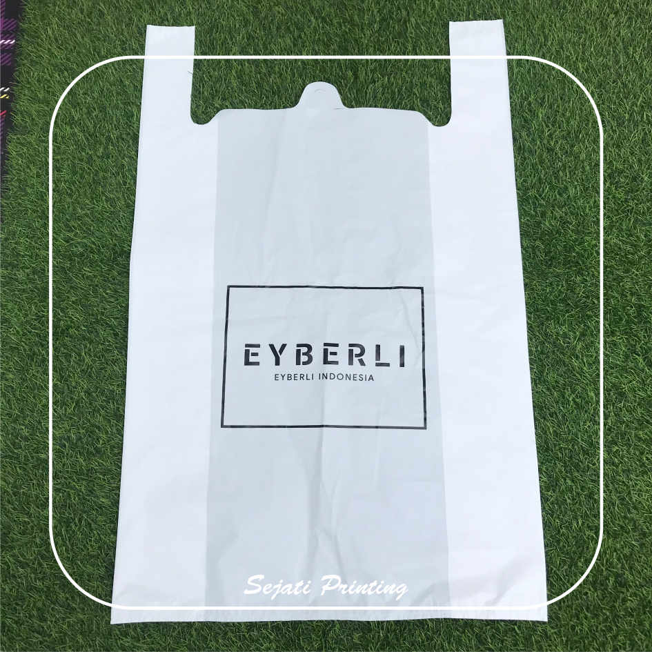

(Isi 100pcs) Sablon Plastik Murah HD Kresek 50 , FREE DESAIN - SEJATIPRINTING