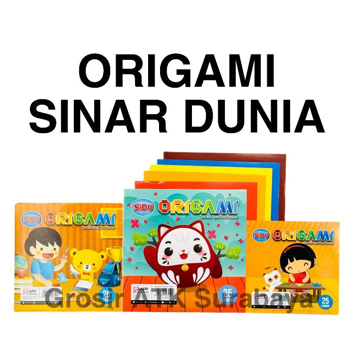 

( VARIAN ) KERTAS LIPAT SINAR DUNIA 1 SISI / Origami Sinar Dunia 1 Sisi Warna Ukuran 12 x 12 / 14 x 14 / 16 x 16