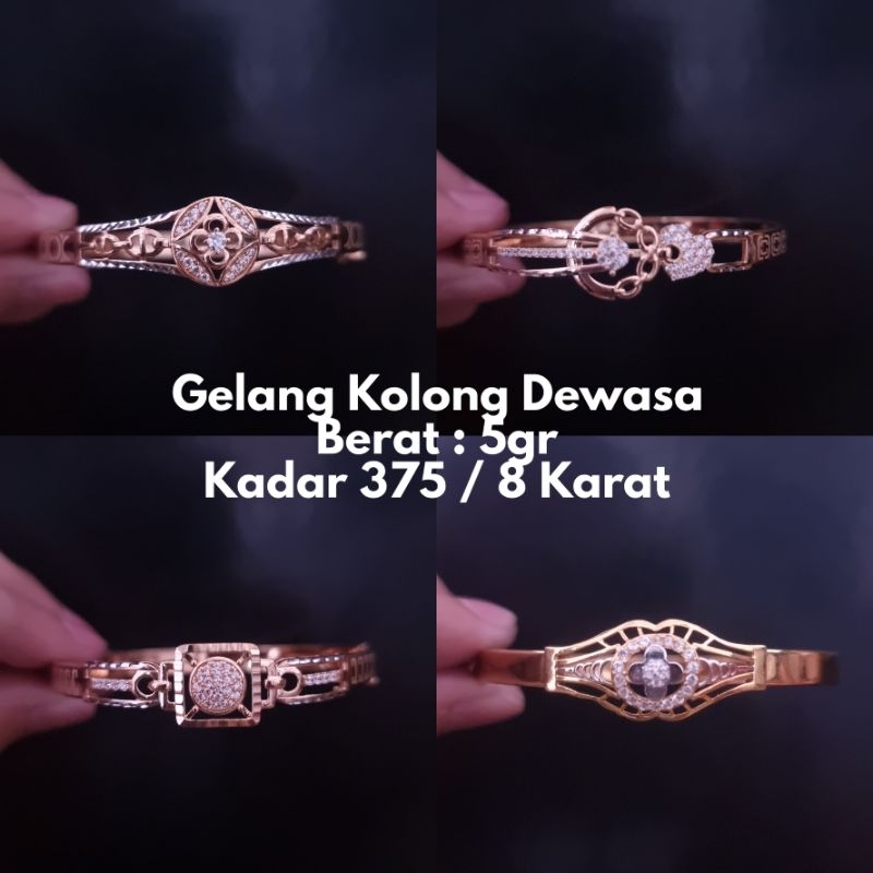 Gelang Emas Model Kolong Mata Berat 5gr Kadar 375