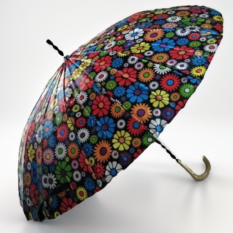 Payung Satin 16 Jari Motif Kembang