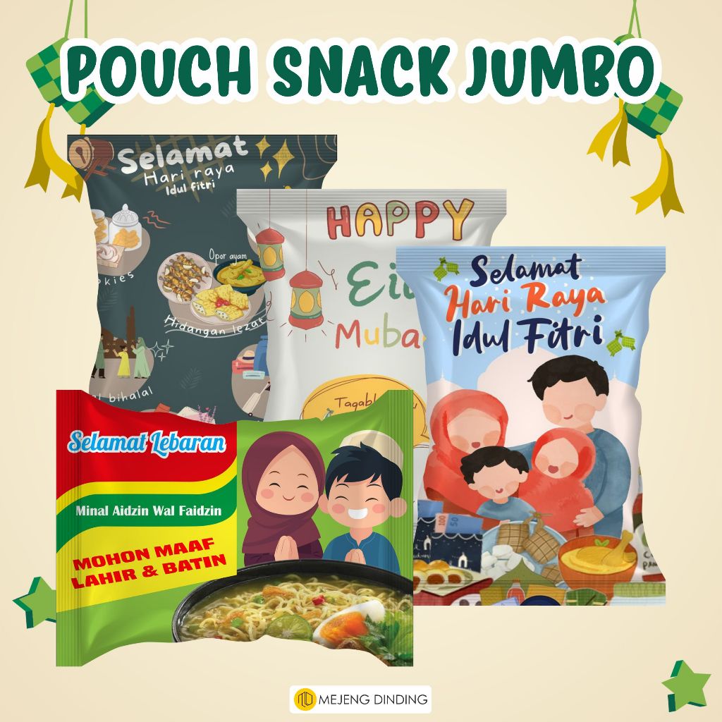 

GIANT POUCH SNACK HAMPERS LEBARAN / POUCH SNACK EDISI LEBARAN / TAS SNACK LEBARAN TAS PUCH GOODIE BAG / POUCH SNACK LEBARAN EDISI IDUL FITRI / KANTONG HAMPERS LEBARAN / KANTONG SOUVERNIR / BINGKISAN ANAK LEBARAN 2024 2025 2026