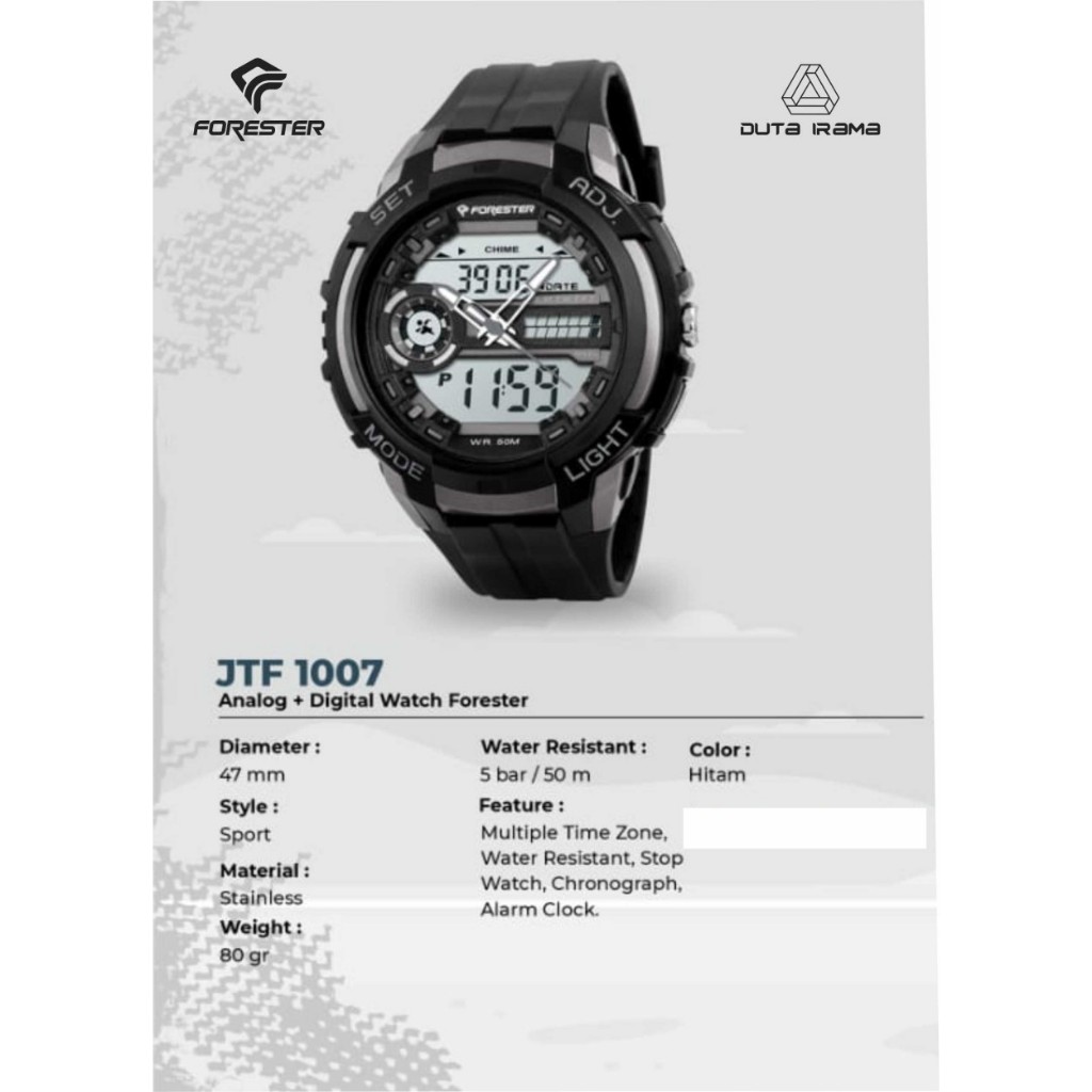 JAM TANGAN FORESTER JTF1007 Analog + Digital